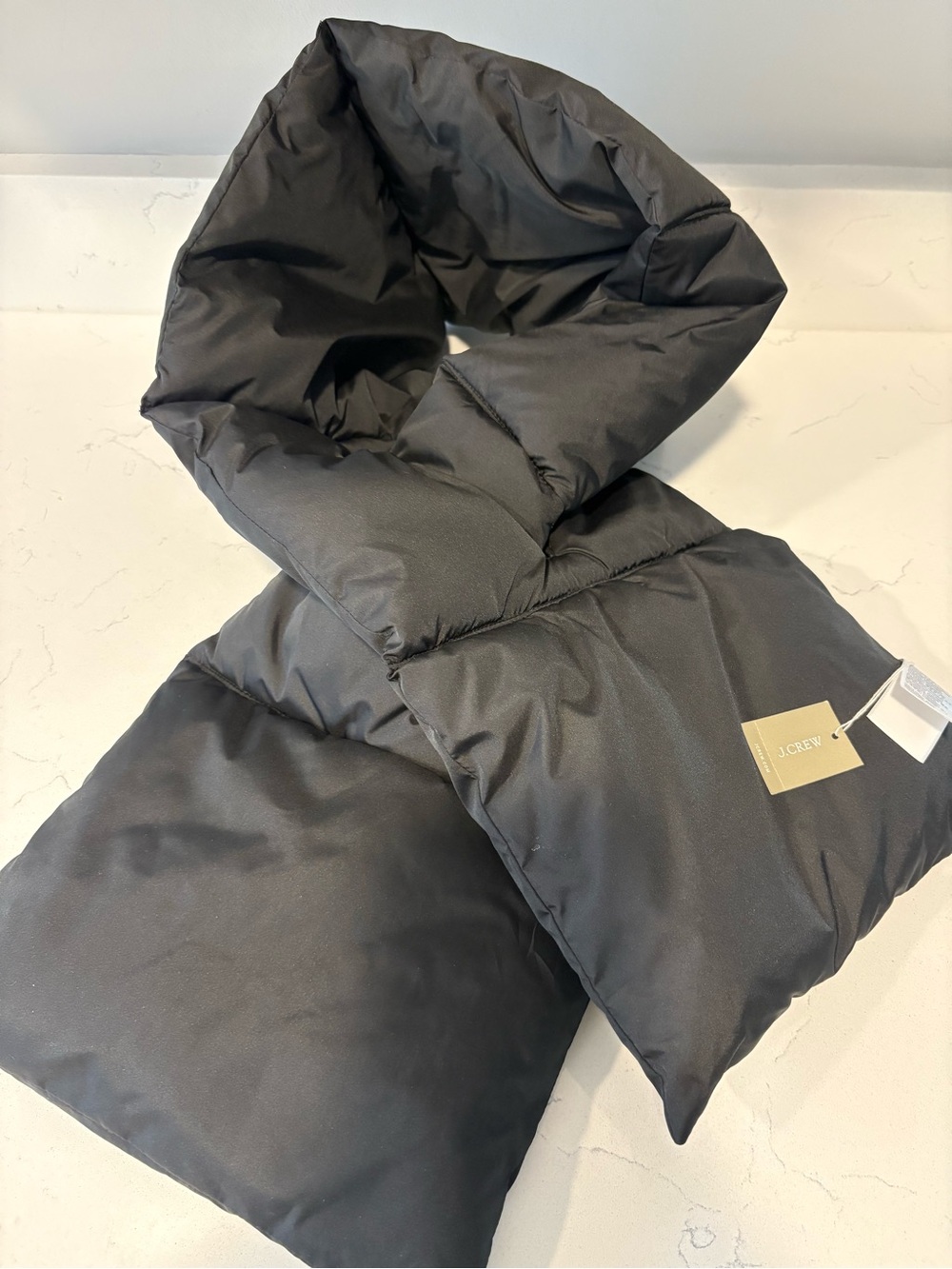 J. Crew Black Puffer Scarf Accessory
